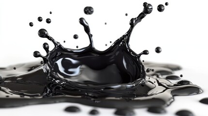 Poster - Black splashes. On a white background . illustration , no logos, no brands