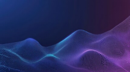 Poster - smart city and abstract dot point connect with gradient line and aesthetic intricate wave line desig