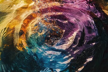 Poster - Vibrant water ripples created by resonating vibrations seen under natural light in a serene setting