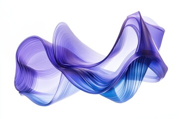 Poster - Flowing abstract waves in blue and purple hues create a mesmerizing visual experience with fluid forms and intricate layers that evoke a sense of motion and tranquility