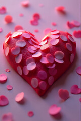 Poster - A heart-shaped balloon filled with pink confetti