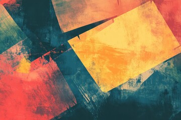Poster - Vibrant scratch grunge urban background texture with bold colors and layered shapes captured in an abstract design perfect for modern creative projects