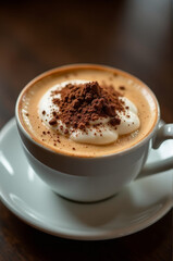 Aufkleber - A classic coffee drink served in a delicate ceramic cup with a matching saucer