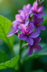 Poster - A close-up shot of a bunch of purple flowers