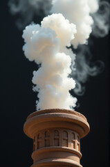 Aufkleber - A chimney emitting dense smoke, suitable for scenes about pollution or industrial settings