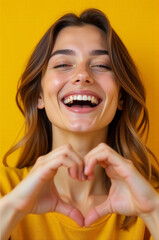 Poster - A woman forming a heart shape with her hands