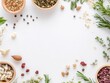 © Popelniushka - Aerial Perspective of Traditional Chinese Herbal Remedies on a White Backdrop
