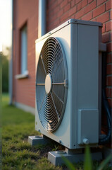 Aufkleber - A picture of an air conditioner sitting outside a brick building