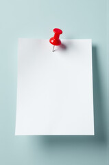 Poster - A single paper with a red pushpin used for marking and highlighting information