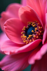 Poster - A close-up shot of a pink flower with bright yellow stamens, perfect for illustrations or designs