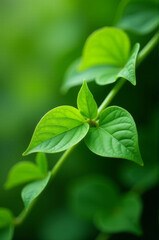 Poster - A close-up shot of a plant's green leaves