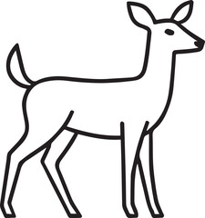 Poster - Cartoon silhouette vector illustration of a wild deer