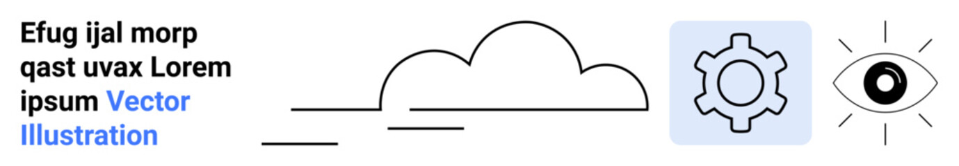 Poster - dynamic cloud with speed lines, gear highlighting optimization, and eye suggesting visualization. id