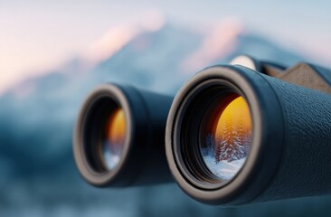 Wall Mural - Binoculars mountain landscape
