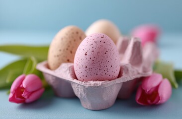 Wall Mural - Painted eggs in egg carton