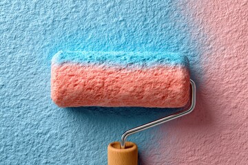 Wall Mural - Paint roller on textured wall