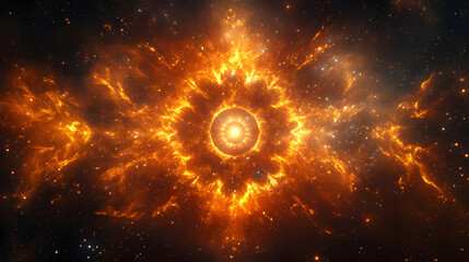 Wall Mural - Abstract nebula with a central circular light pattern