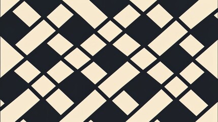 Fototapete - Black and white patterned design with white squares. The squares are arranged in a way that creates a sense of movement and depth. The design is simple yet elegant