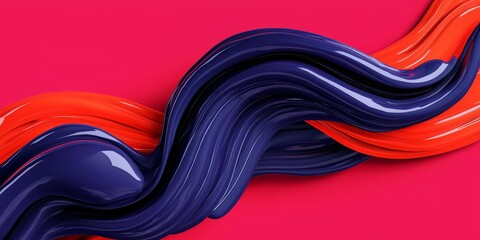Fototapete - Blue and red swirl of paint on a red background. The colors are vibrant and the swirl is dynamic, giving the impression of movement and energy