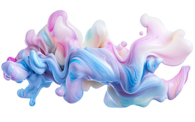 Wall Mural - Vibrant swirling paint droplets in pastel colors forming a soft artistic pattern isolated on transparent background PNG