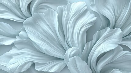 Poster - Close up of a flower with white petals. The flower is surrounded by a blue background, which gives the impression of a serene and peaceful atmosphere