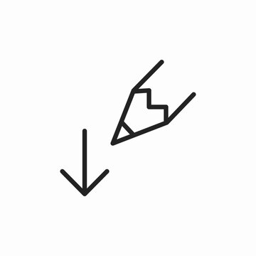 draw arrow down icon sign vector
