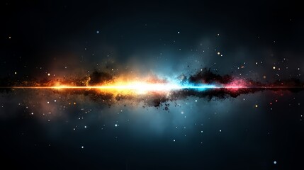 Poster - Colorful line of stars in the sky. The stars are in different colors and are scattered throughout the image