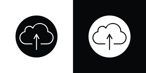 Poster - Cloud upload icon illustration. icon templates pack.