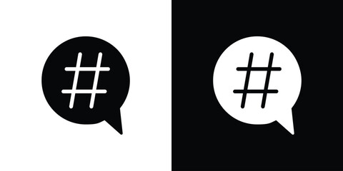 Poster - Hashtag icon illustration. icon templates pack.