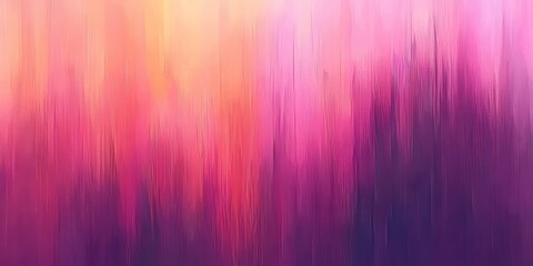 Aufkleber - Painting of a field of flowers with a pink and orange background. The painting is abstract and has a lot of brush strokes