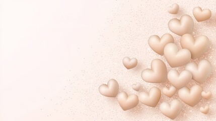 Aufkleber - Pink background with a bunch of hearts scattered around it. The hearts are all different sizes and are placed in various positions. Scene is one of love and affection