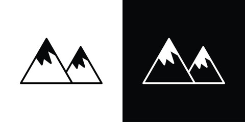 Poster - Mountains icon illustration. icon templates pack.
