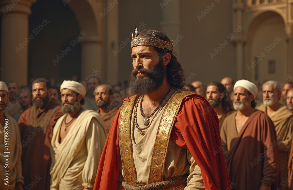 Foto King Solomon biblical figure famous for wisdom, wealth, influence ...