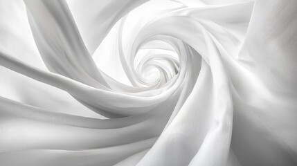 Aufkleber - White fabric with a spiral design. The fabric is white and has a smooth texture. The spiral design is the main focus of the image, and it creates a sense of movement and flow