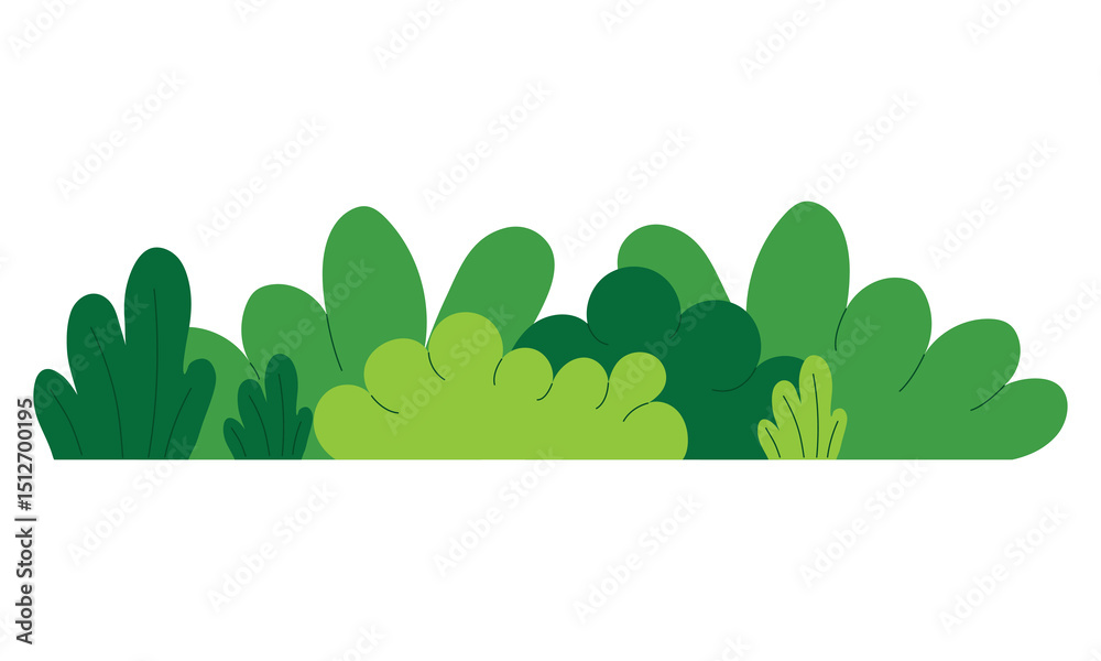 Shub Vector Bush on a white background. Green Shrub bush vector flat illustration ...