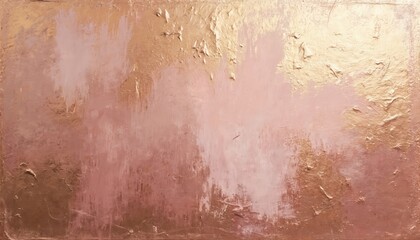Poster - Abstract art background with rose gold metallic texture. Artistic backdrop features paper with grungy surface, aged, weathered effect, ideal for design. Pink gold colors with structure for banner.
