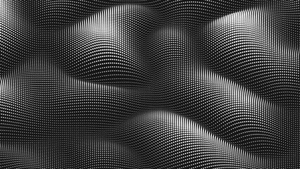 Poster - Point wave noise texture. Abstract dot background. Technological cyberspace background.