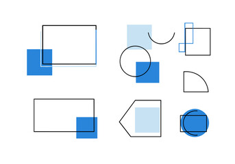 Fototapete - Geometric Harmony: A visually appealing display of geometric shapes, carefully arranged to create a harmonious and balanced composition in an abstract style.