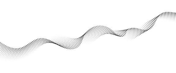 Leinwandbilder - Flowing Dot Wave halftone gradient pattern on transparent background