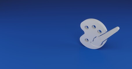 Poster - Isolated realistic white palette symbol with shadow. Located on the right side of the scene. 3d illustration on transparent background