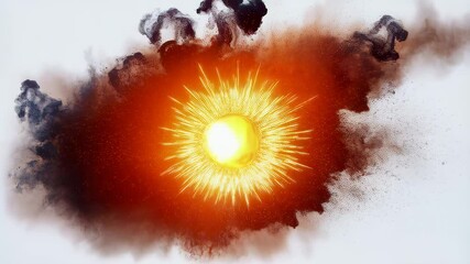 Poster - Abstract fiery explosion with bright light