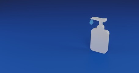 Poster - Isolated realistic white liquid soap symbol with shadow. Located on the right side of the scene. 3d illustration on transparent background
