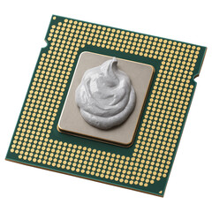 Poster - Close up of CPU Processor with Thermal Paste Applied for Cooling
