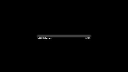 Fototapete - Animated loading bar reaching 100 percent against a black background illustrating progress and completion perfect for digital interfaces