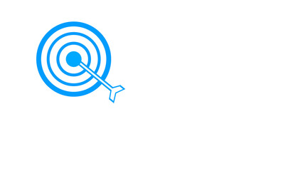 Poster - Blue target icon depicting achievement success and focus on a white background suitable for various design concepts