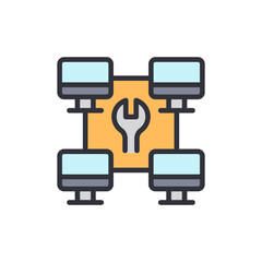 Poster - Computer Network Maintenance And Repair Services On Transparent Background