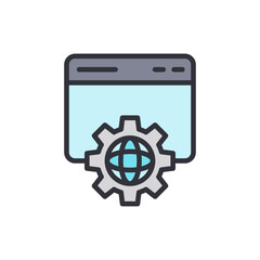 Poster - Global Website Configuration With Gear Symbol On Transparent Image