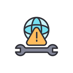 Poster - Global Network Error Displaying Maintenance With A Spanner Tool Symbol
