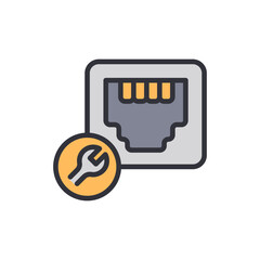 Poster - Network Connector Maintenance Icon For Computer Connection Technology