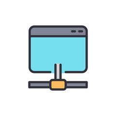 Poster - Stylized Icon Representing Server Connectivity And Network Infrastructure